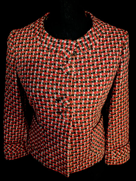 67005 B1 VFWJB Red Plaid Jacket By Vintage Ann Taylor Loft